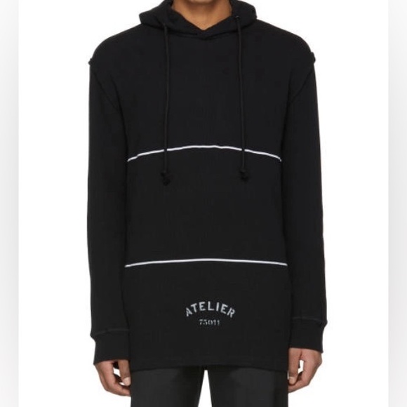 Maison Margiela Paris Black Waffle Knit Atelier Hoodie - MENS SIZE 50 - Picture 2 of 16